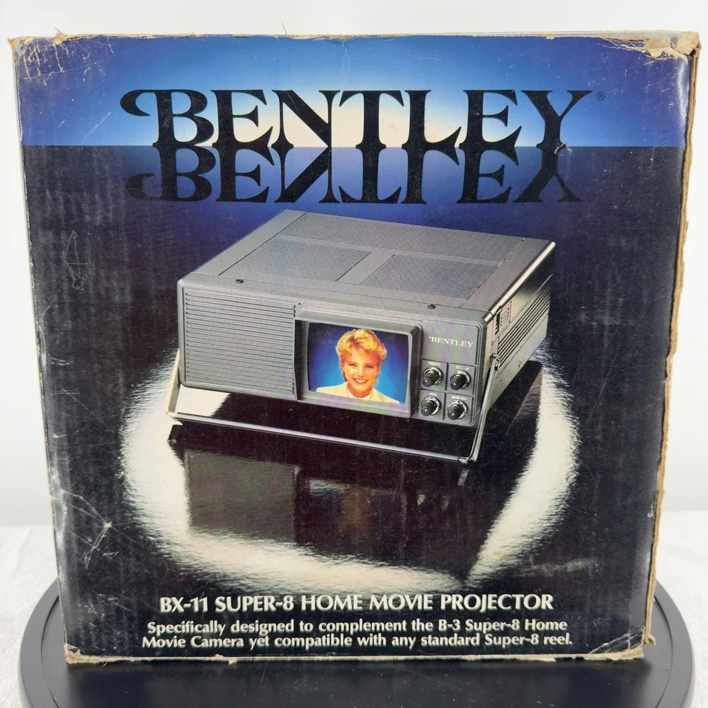 Bentley BX-11 Super-8 Home Movie Projector with Built-in 4in Monitor Vintage